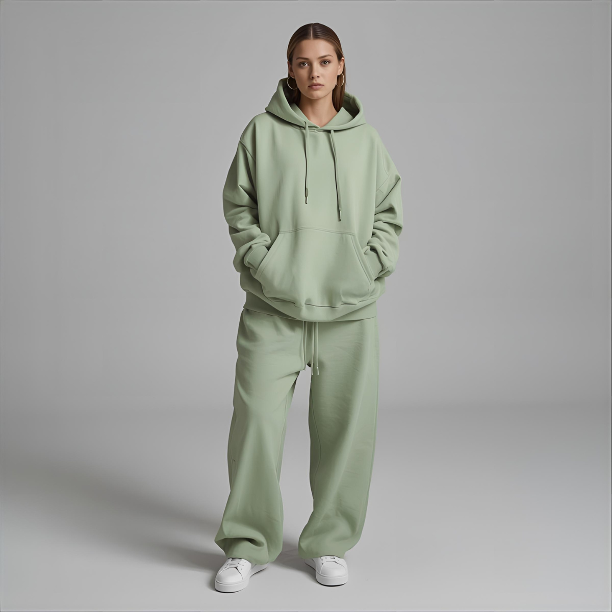 ELYNA | Oversized Sage Green Hoodie