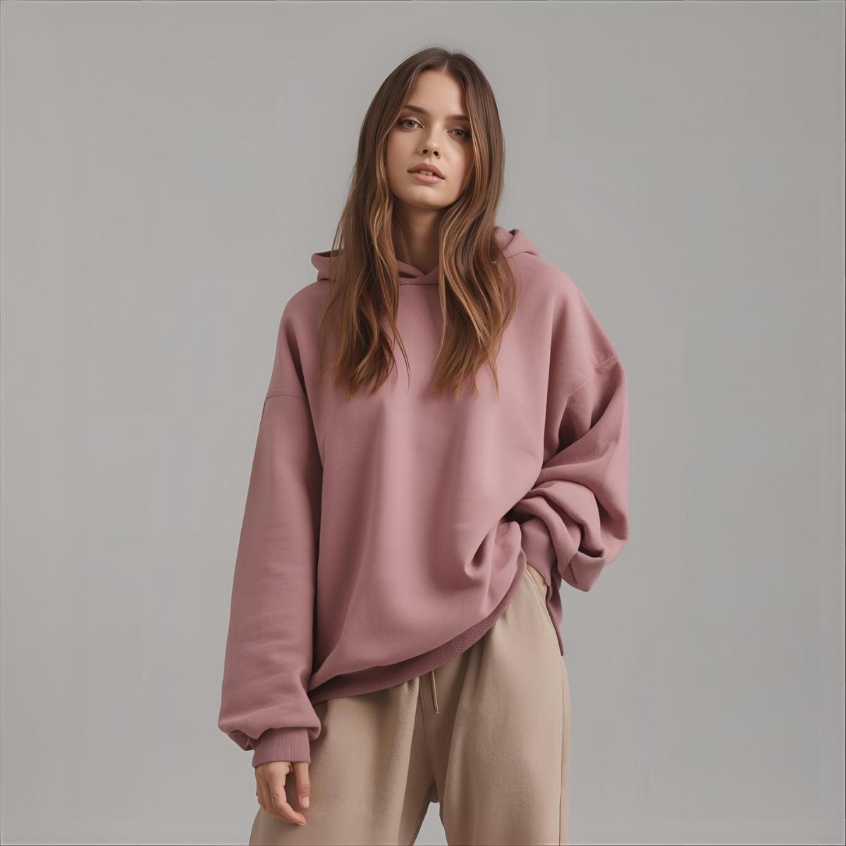 MARCELLE | Oversized Dusty Rose Hoodie
