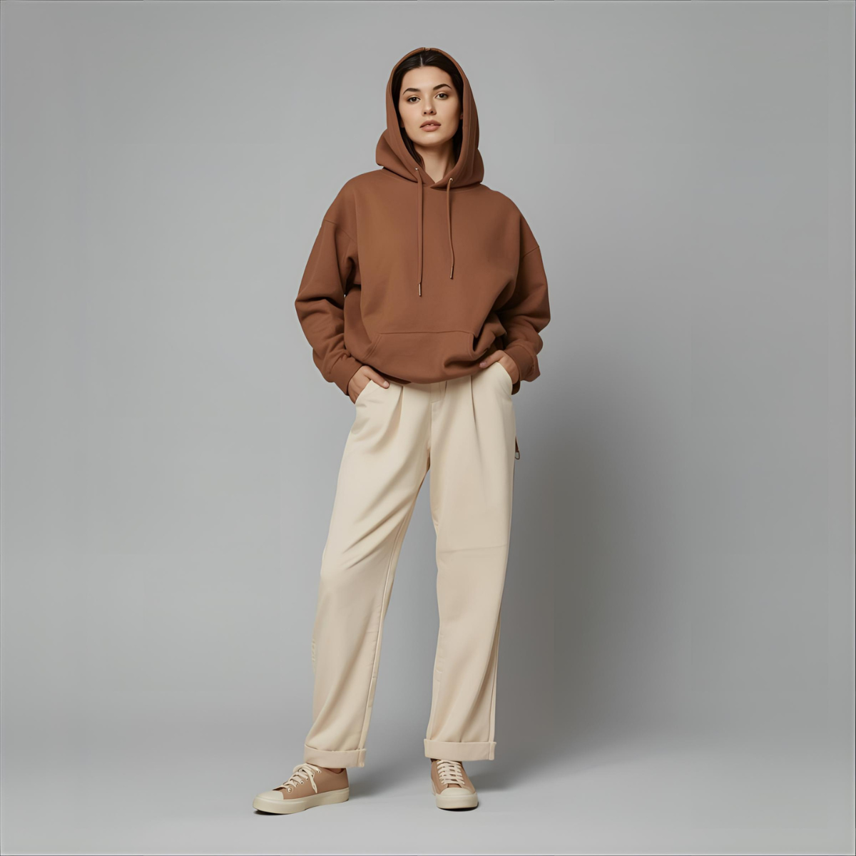 AUREN | Oversized Mocha Brown Hoodie