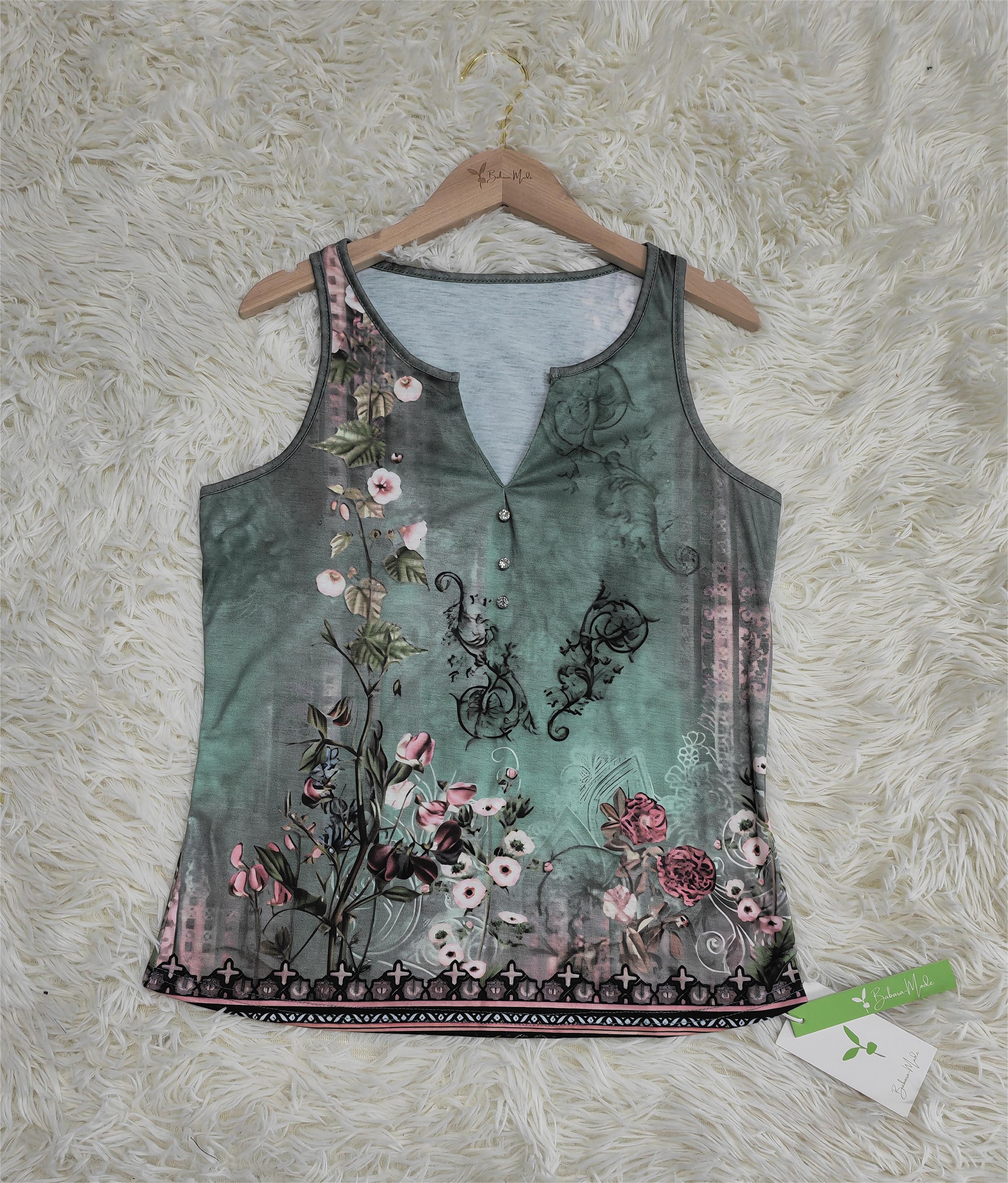 Watercolor Floral Sleeveless Blouse