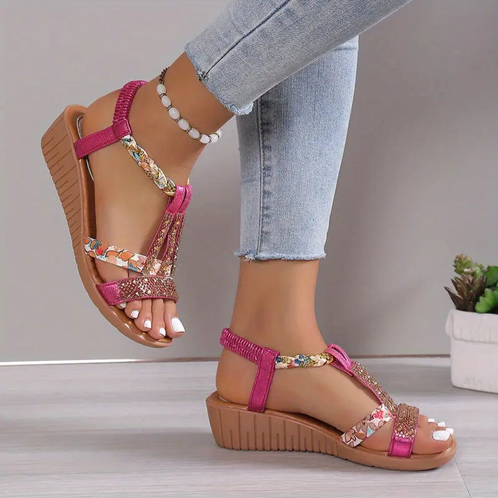 Boho Chic Braided Wedge Sandals