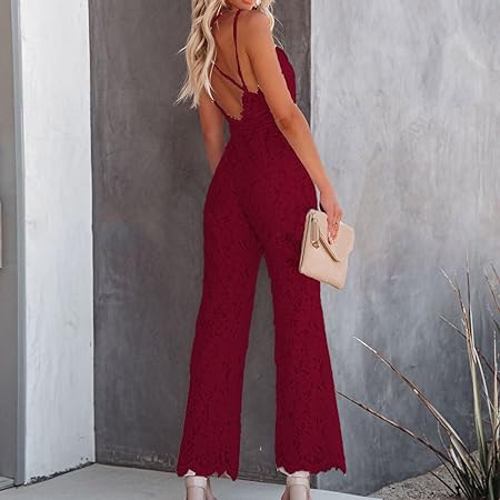 Lace-Trimmed Sleeveless Jumpsuit