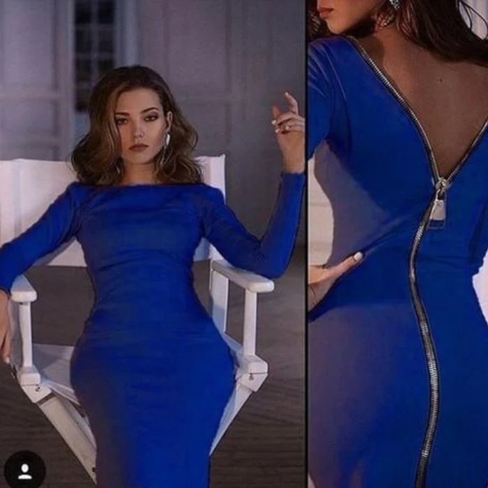 Bernadeth Elegant Bodycon Dress with Full-Length Back Zipper