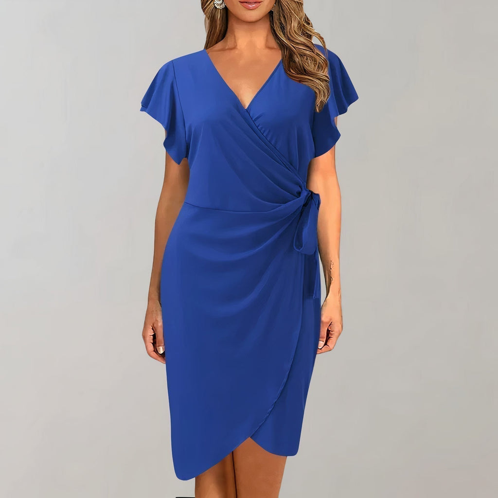 Stylish V-Neck Wrap Dress for Women - Ideal for Summer