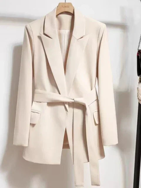 Emilia Waist-Belted Blazer with Pockets