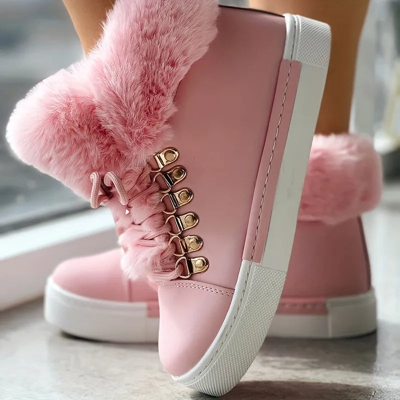 Chic Lace-Up Padded Ankle Boots