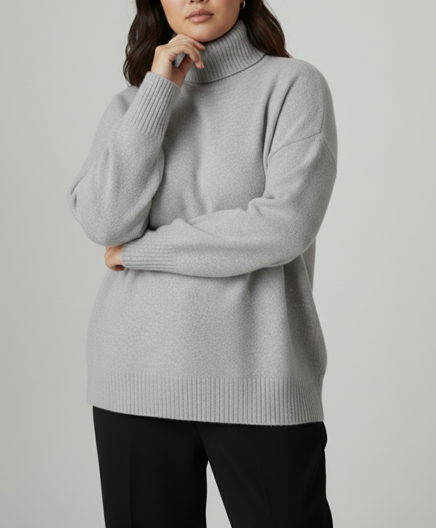 Vayna - Women's Plus Size Knit Turtleneck Sweater