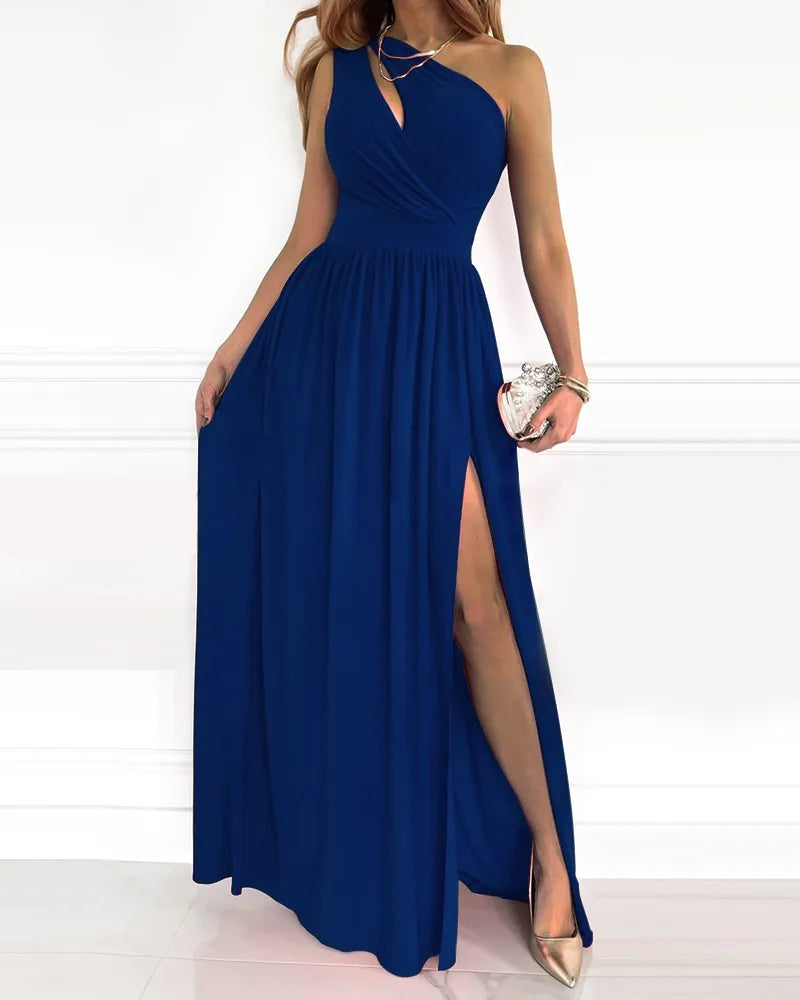 Stylish One-Shoulder Maxi Gown