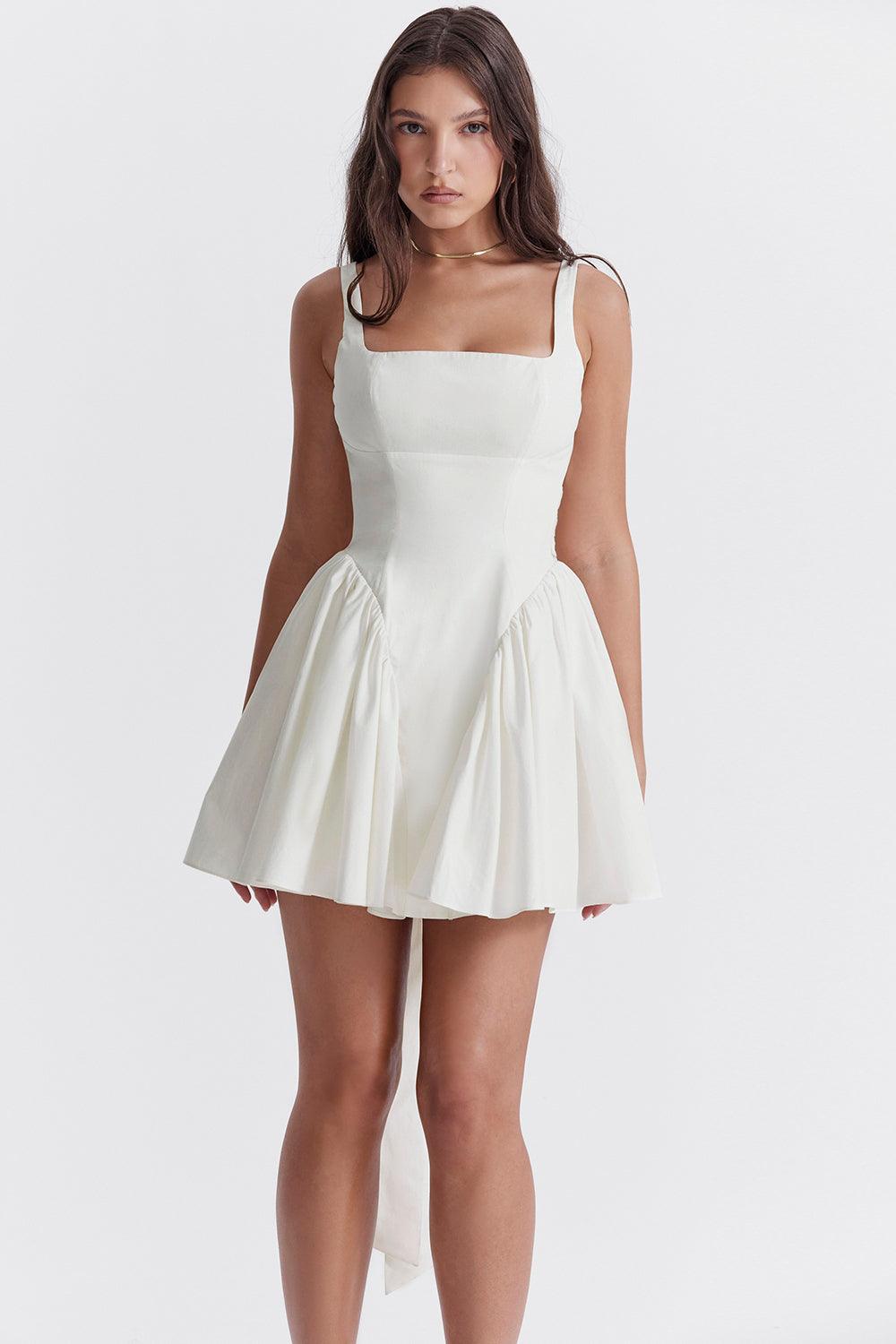 Celestial Elegance: The White Bow Dress